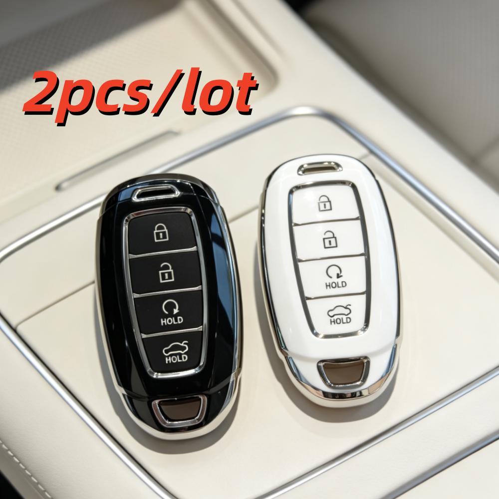 2pcs/lot Car Key Fob Case Cover for Hyundai Kona 2017 I30 Ix35 Solaris Azera ELANTRA GRANDEUR IG
