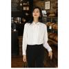 2026 Spring New Elegant White Shirt for Women, Versatile Commuting Shirt with Draped Ribbons