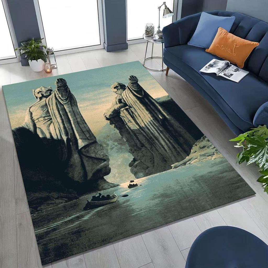3D L-Lord of The Rings H-Hobbit Movie Board Rug for Bedroom Living Room Sofa Home Doormat Decor, Large Kids Non-slip Floor Mat