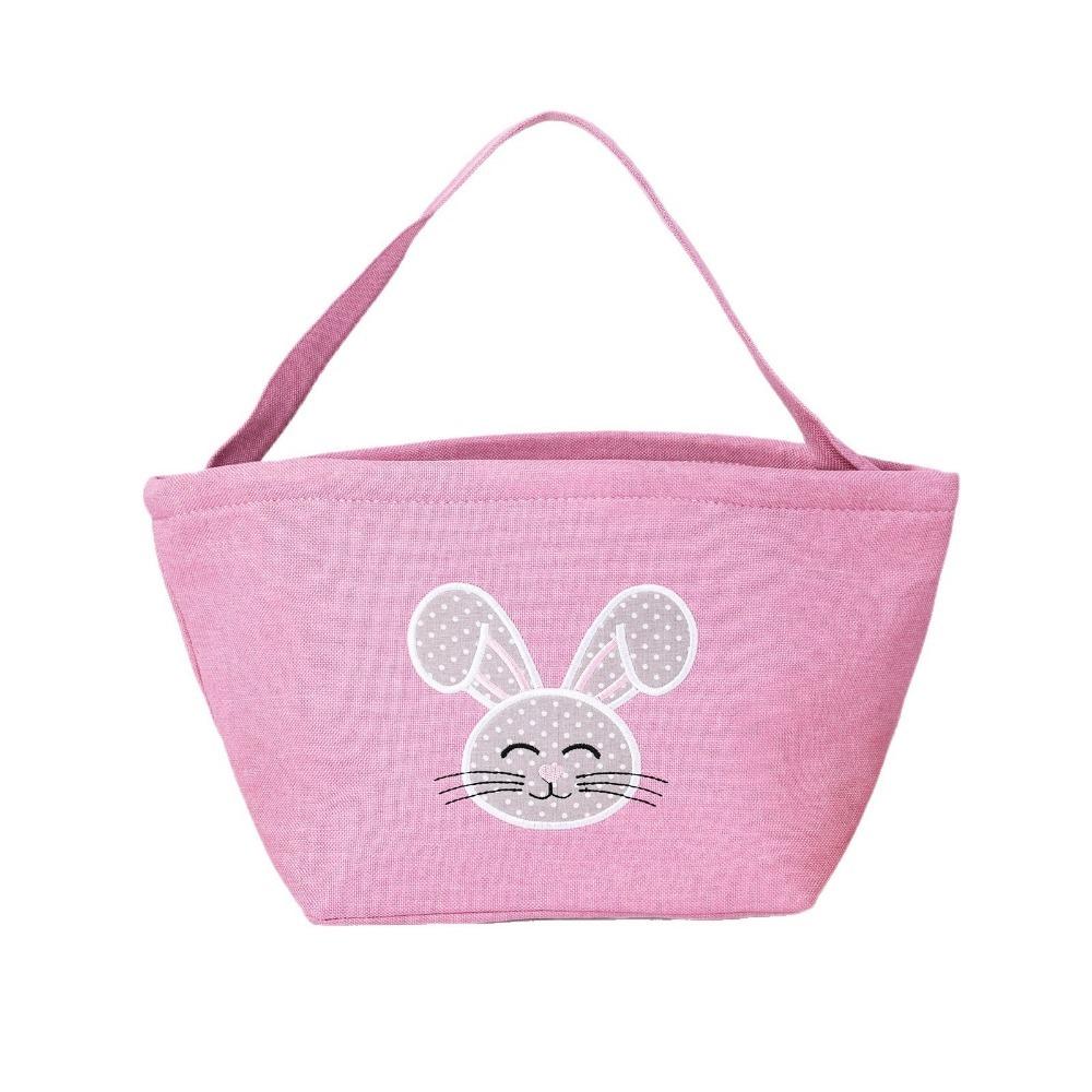 

Cartoon Rabbit Storage Basket Large Capacity Wear-resistance Rabbit Egg Basket with Handle Decorative Candy Gift Bag розовый