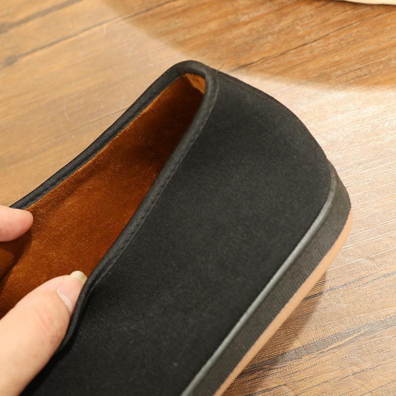 Winter Warm Old Beijing Cloth Shoes Velvet Kung Fu Men's Shoes Ethnic Style Retro Sprinkle Shoes Men's Cotton Shoes