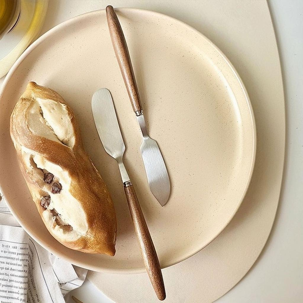 304 Stainless Steel Butter Knife With Wooden Handle Jam Spatula Long Handle Cheese Butter Spreader Kitchen Baking Tools