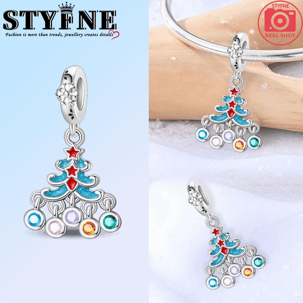 Copper Snowflake Christmas Tree Charms Beads Brand Bracelet Exquisite Diy Jewelry Making Women'S Gift