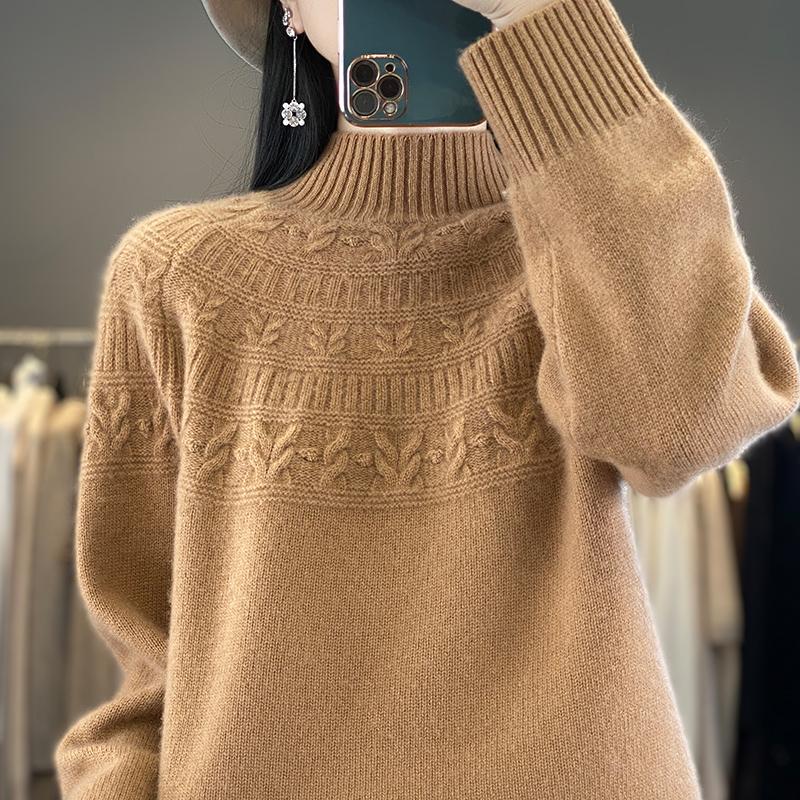 

Женский кашемировый свитер Qinghe кашемир 30% кашемир 70% шерсть женский осенне-зимний кашемировый пуловер мягкий и теплый L мясо коричневый