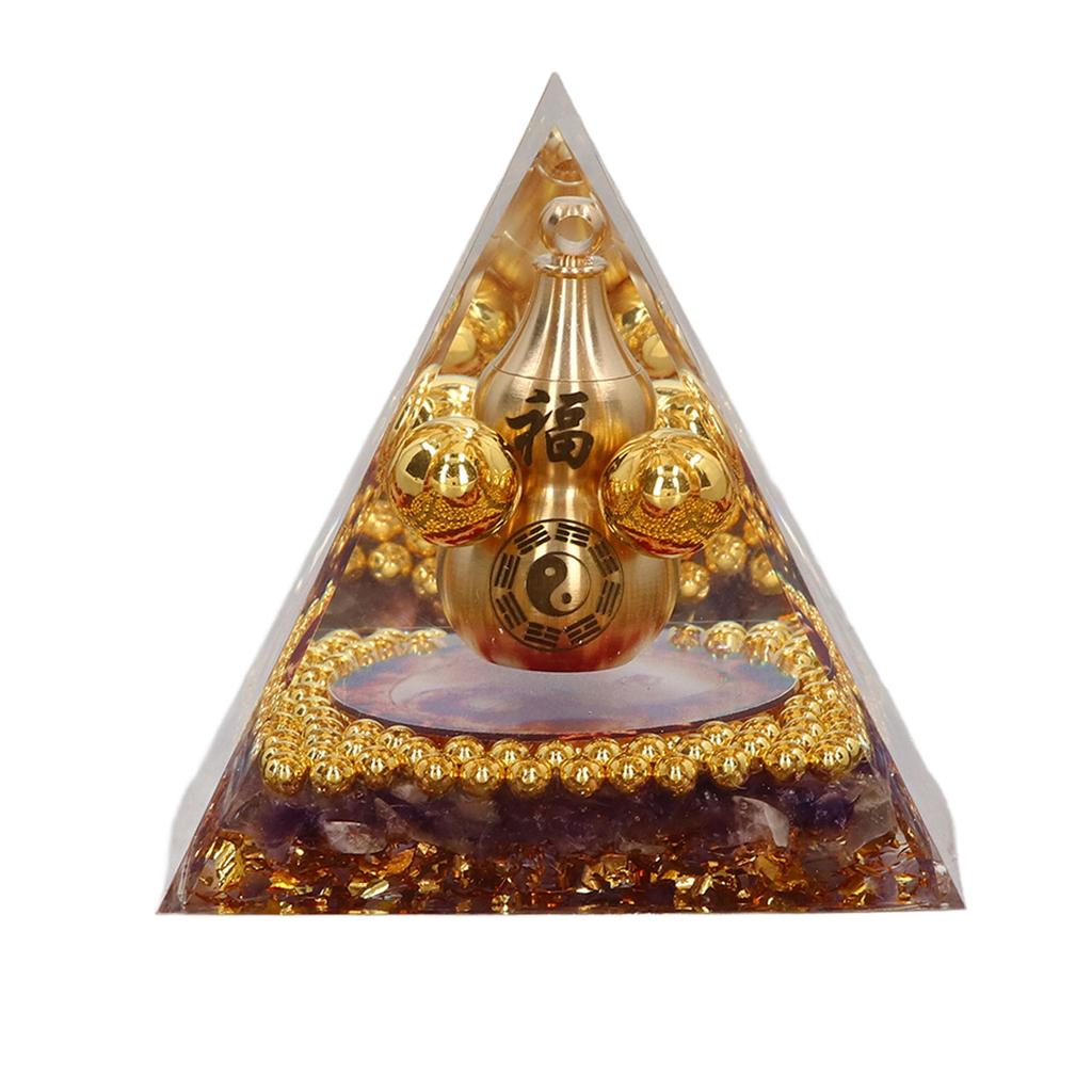 Crystal Pyramid Healing Balance Energy Hand Crafted Tabletop Pyramid Decoration for Home Office