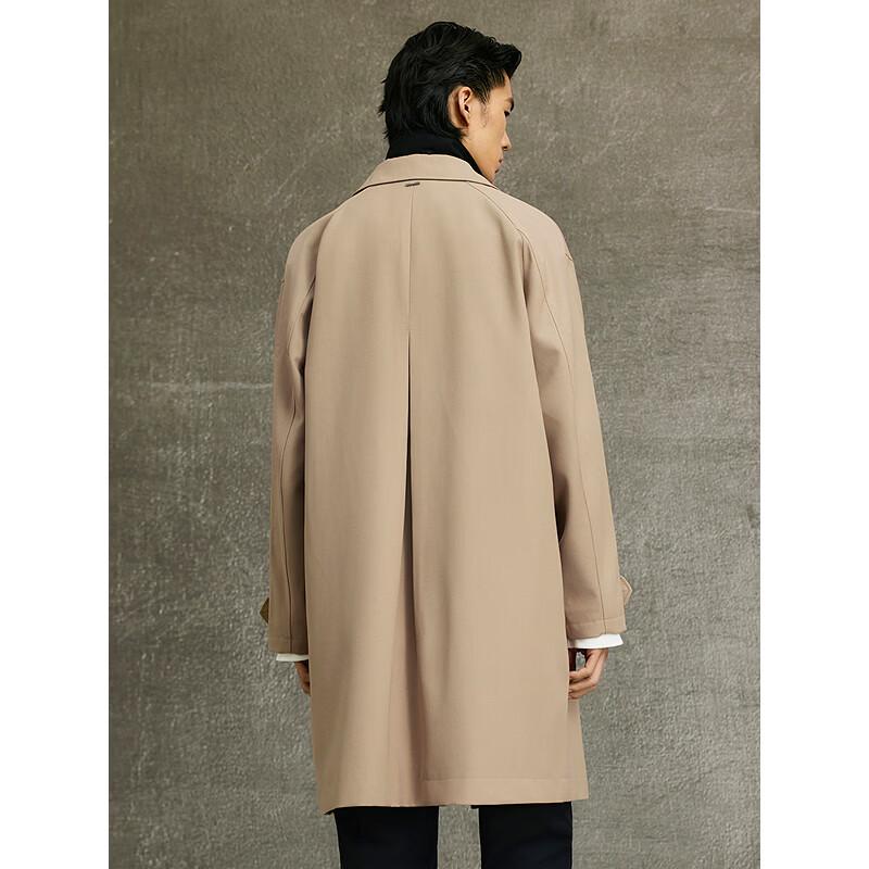 GXG Men's Khaki Twill Lapel Trench Coat