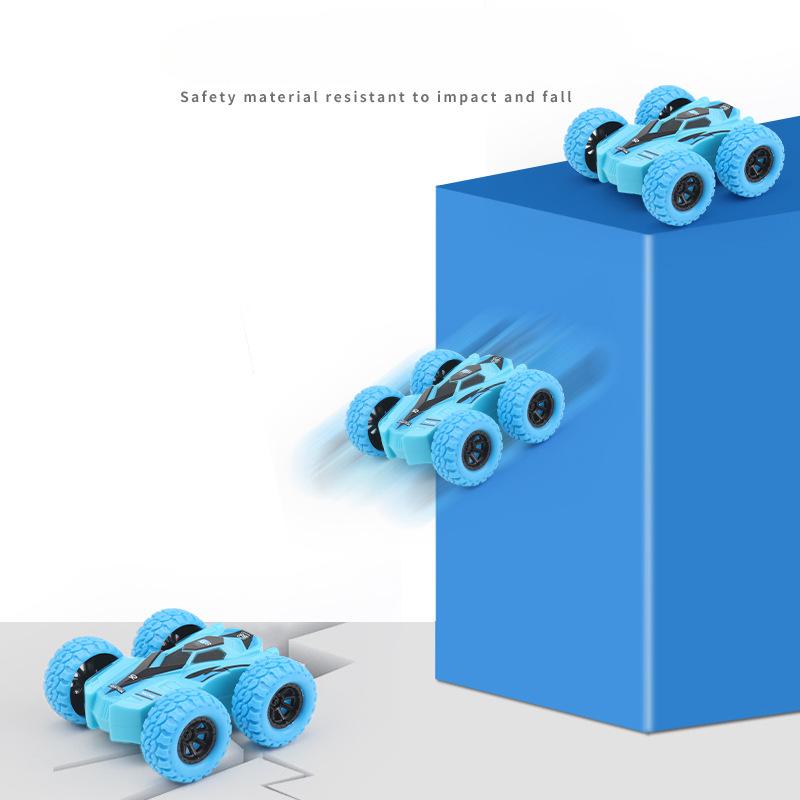 1Pc Toy Car Stunt Dump Car Double-sided Car Children's Inertia Car Four-wheel Drive Car Children's Off-road Vehicle