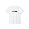 SS23 Letter Heart Pattern Printed Loose Short Sleeve T-Shirt Men Tops White I032179-02-XX