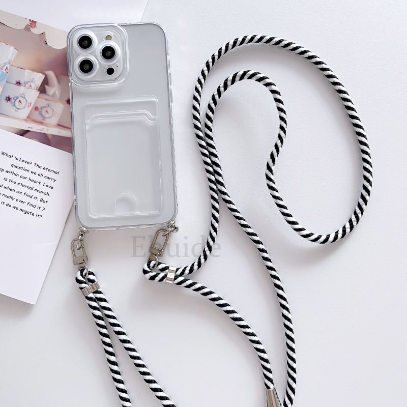 

Strap Transparent Case For Samsung Galaxy S24 FE S25 Ultra A36 A06 A16 A55 A35 A15 A54 Crossbody Lanyard Cord Wallet Card Cover S25&Case & Strap