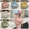 Handbag Drawstring Bucket Bag Single Shoulder Chain Crossbody Bag Retro PU Leather Handbag  Daily