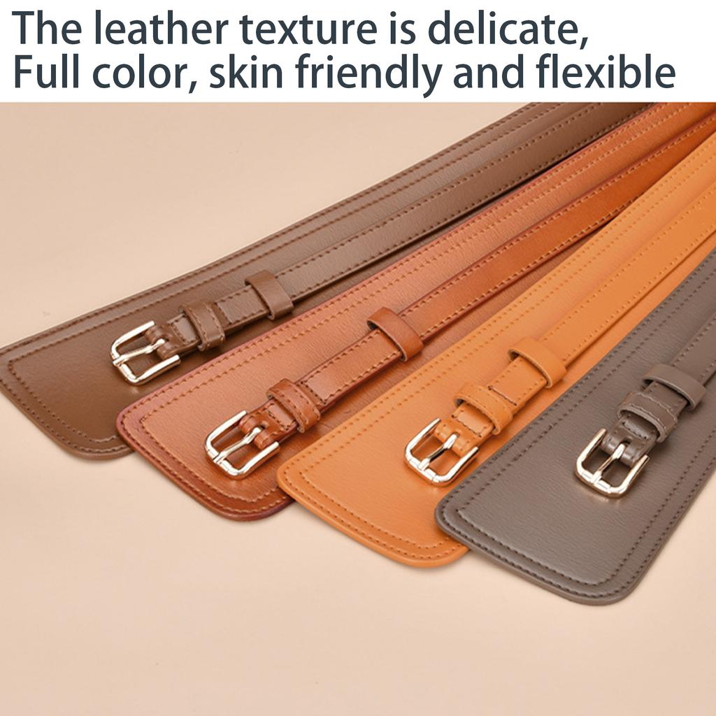 Detachable Pin Buckle Corset Belt Aesthetic Leather Waist Cincher for Dresses Overcoat Daily and Formal Waist Decors