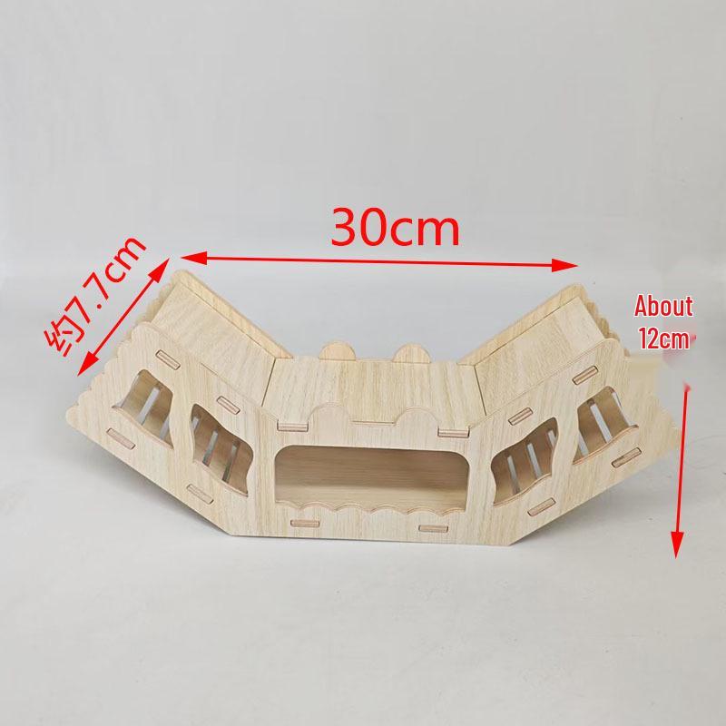 Natural Wooden Hideaway House for Hamsters: Underground Cave Style, Perfect for Golden and Dwarf Breeds.