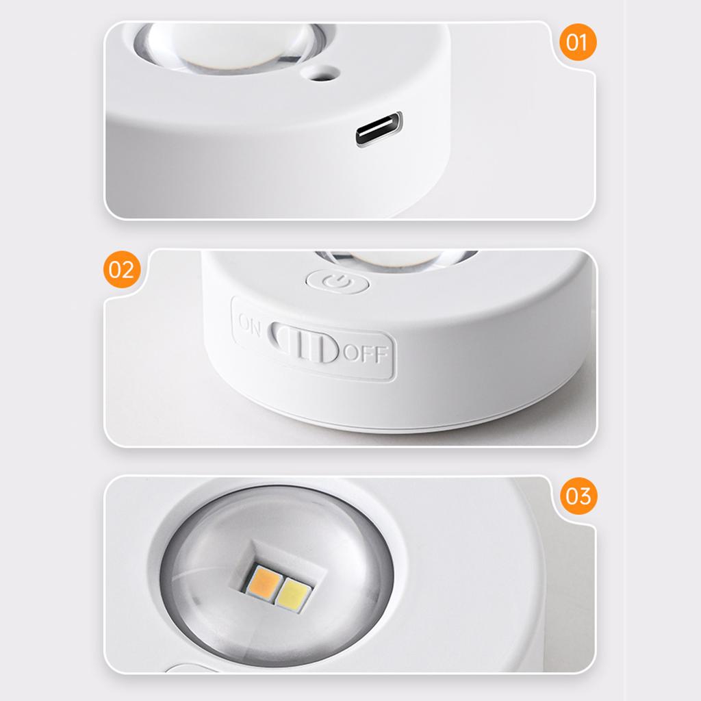 Magnetic LED Cabinet Light, Under Cabinet Lights with Remote, Type-C Rechargeable Cat Eye Lights Dimmable & Color Temperature