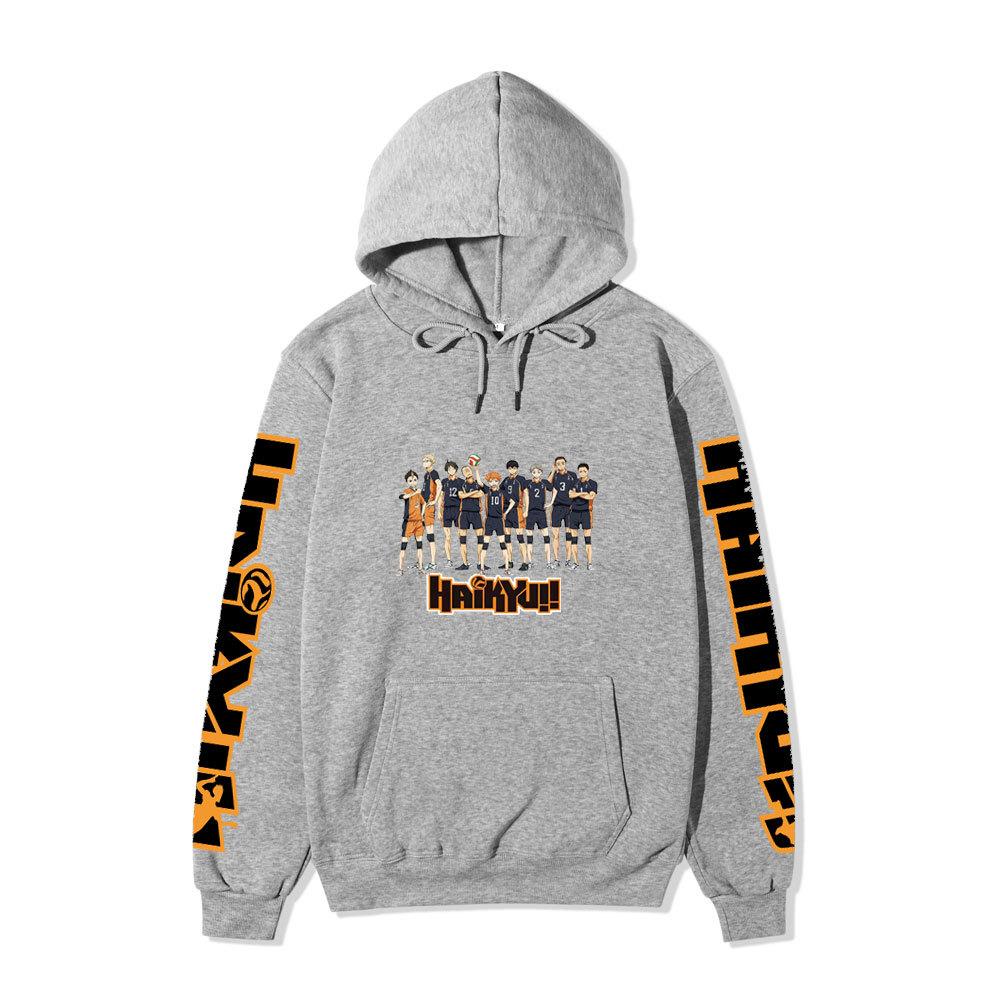 Haikyuu Japanese Anime Hoodie Sweatshirt Fleece Warm Sweatshirt for Men Women Autumn Winter Loose Casual Streetwear Hooded