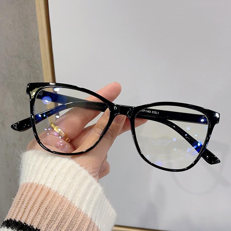 Anti Blue Light Cat Flat Glasses Large Frame Ultra Light Eye Protection Glasses Butterfly Frame Ac Eyeglass Lenses Accessories