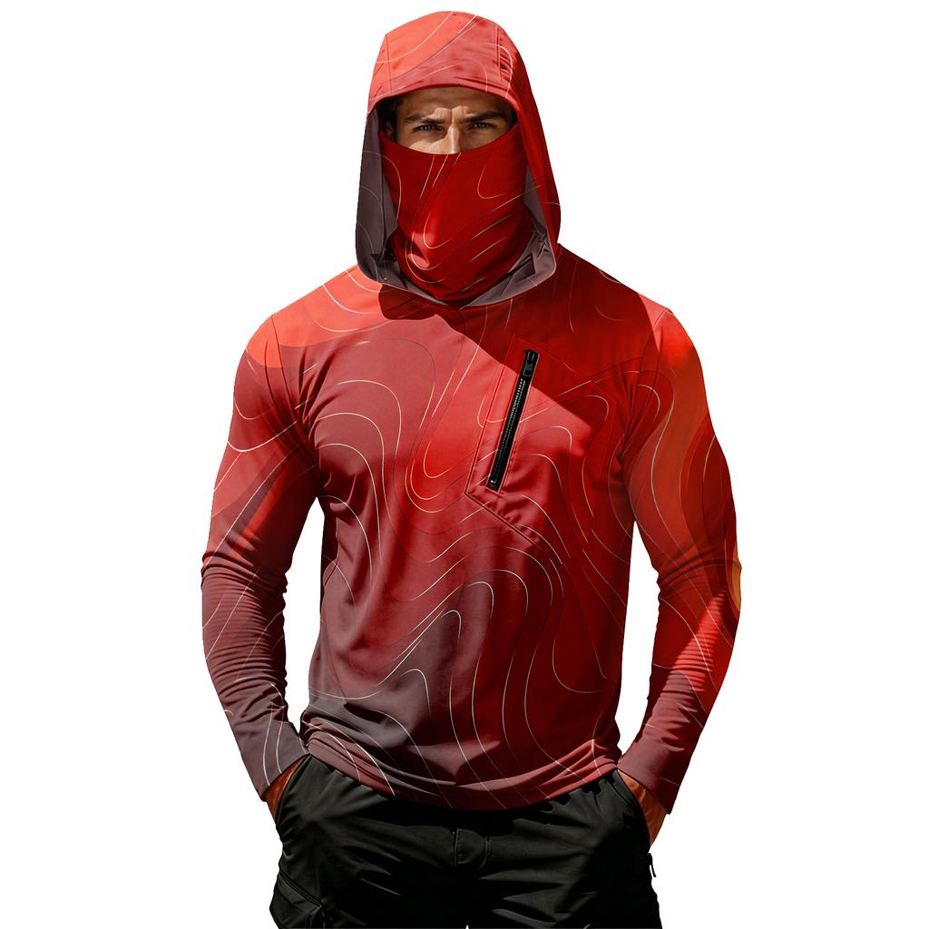Men's Casual Hooded Long Sleeve Sunscreen Top