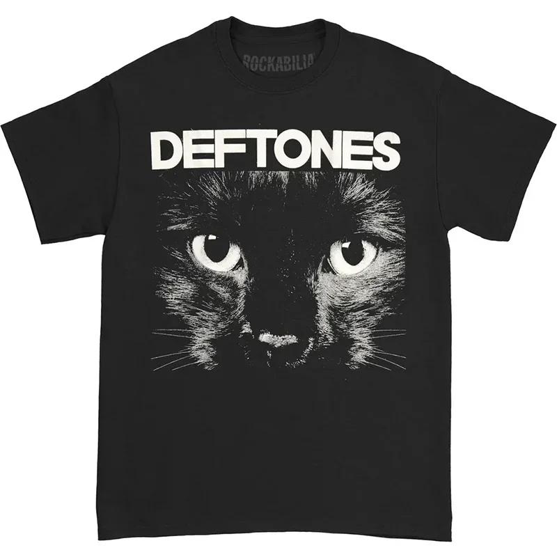 Comfortable season Deftones T-shirt Heren Hoge Kwaliteit Katoenen T-shirt Mode Dames Korte Mouw Tops Punk Muziekstijl Metal Amerikaans T-shirt L