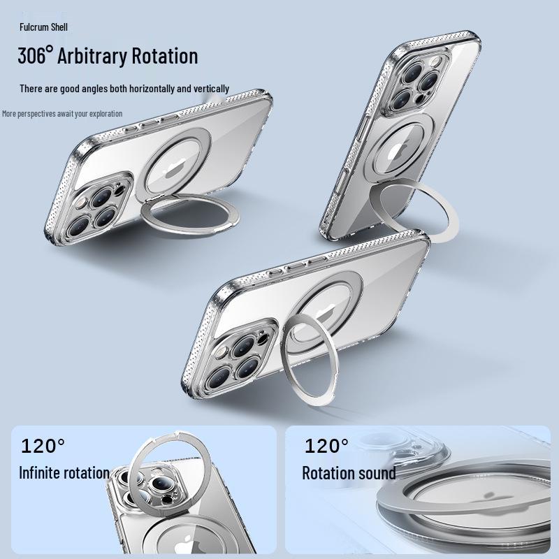 iPhone 17 Pro Case: 360° Rotating Magnetic, Transparent, Full Coverage, Anti-Drop Shell