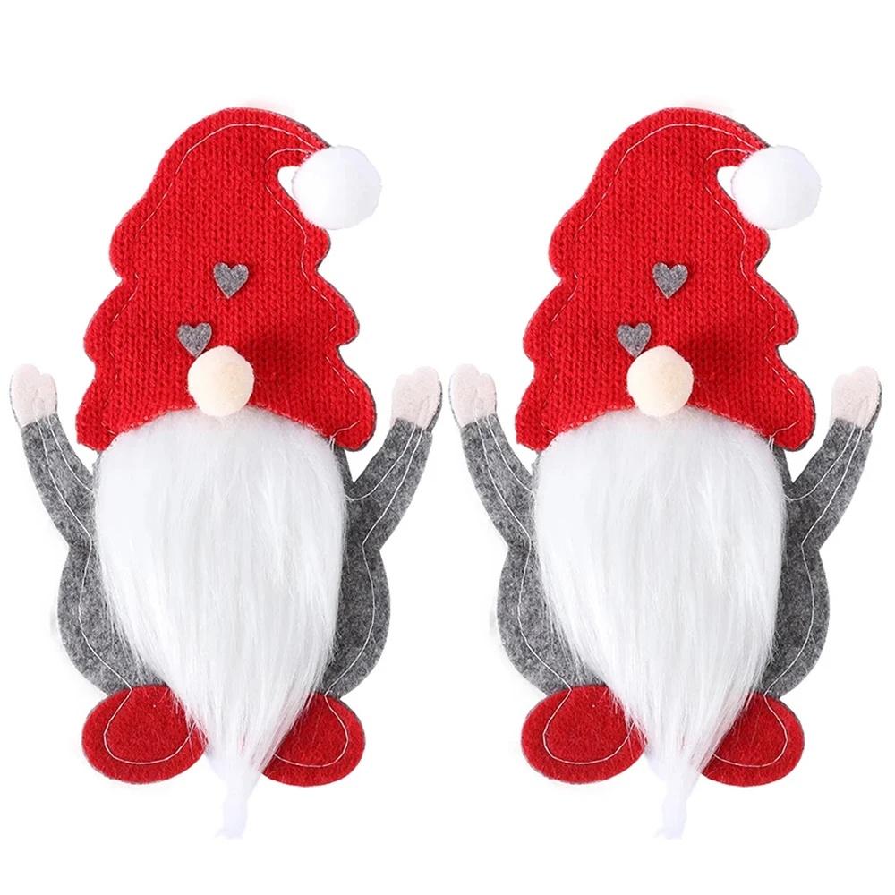 1-8PC Christmas Cutlery Holders Santa Claus Shaped Fork Knife Holder Bag New Year Xmas Party Tableware Cover Home Table Decor