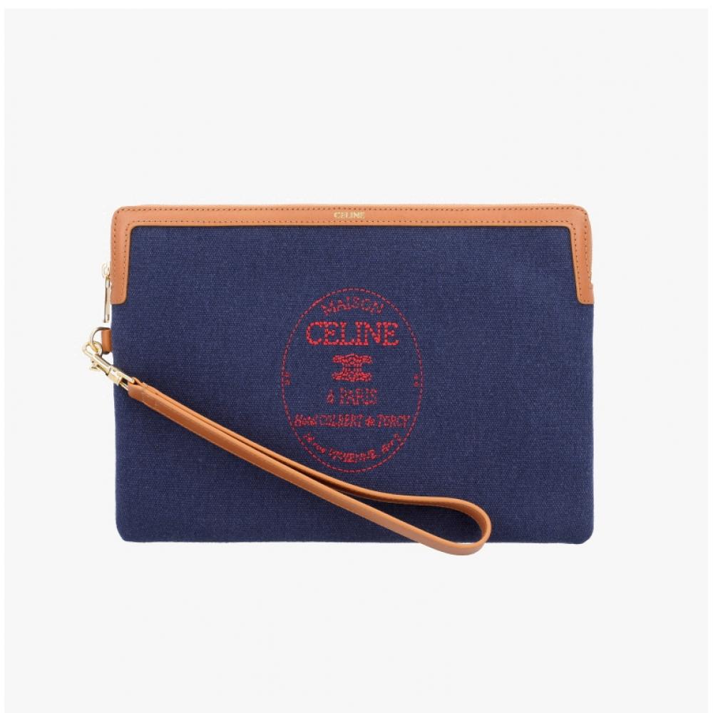 Celine Triomphe Logo Embroidered Strap Small Pouch Bag 10j503d34 Gjw2