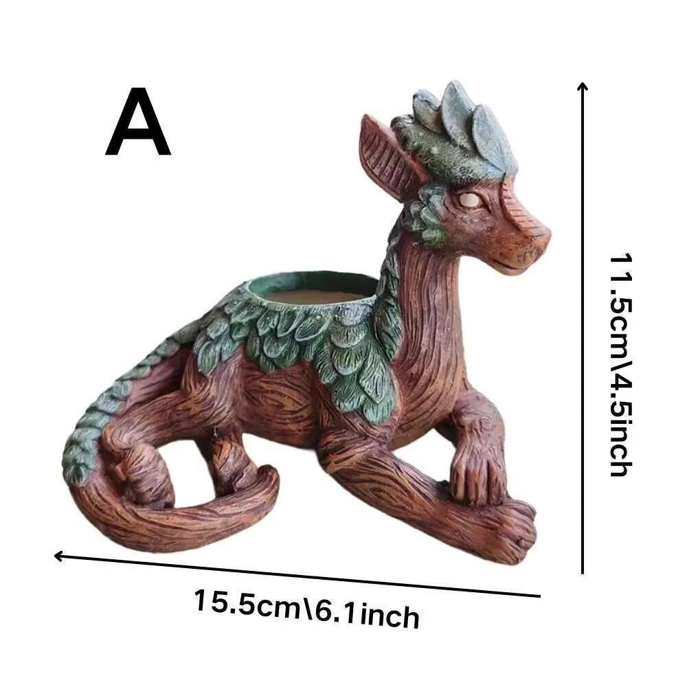 Creative Dragon Tree Succulent Planter, Garden Statue, Desktop Ornament Resin Gift Nature Lovers, Perfect For Friends And Family