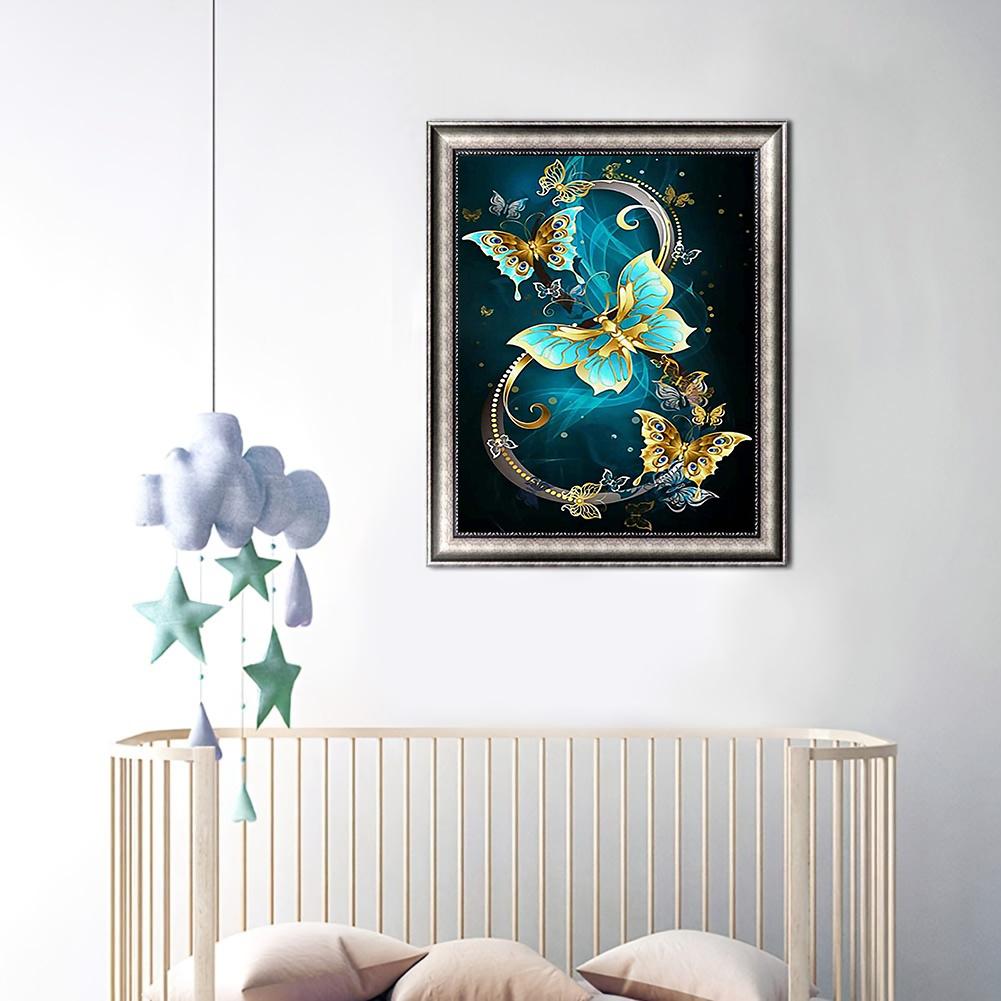 DIY Diamond Painting Metal Butterfly Cross Stitch Kit Mosaic Art Diamond Painting Full Circle/Square Diamond Home Decoration
