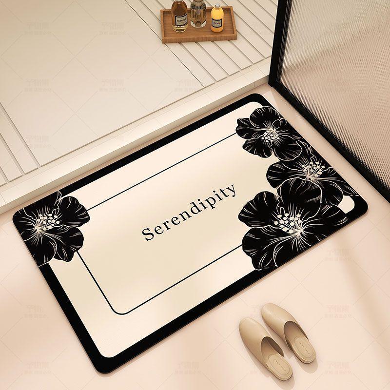 Diatom mud bathroom water absorption premium bathroom semi-circular foot pad leave-in dirt-resistant carpet