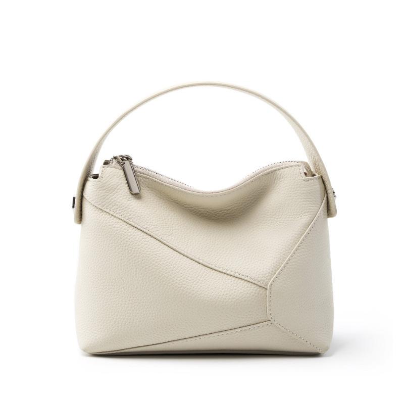 Top-grade Cowhide Leather, Premium Quality, 25 New Geometric Mini Genuine Leather Pillow Bag, Shoulder, Crossbody, and Handbag for Women