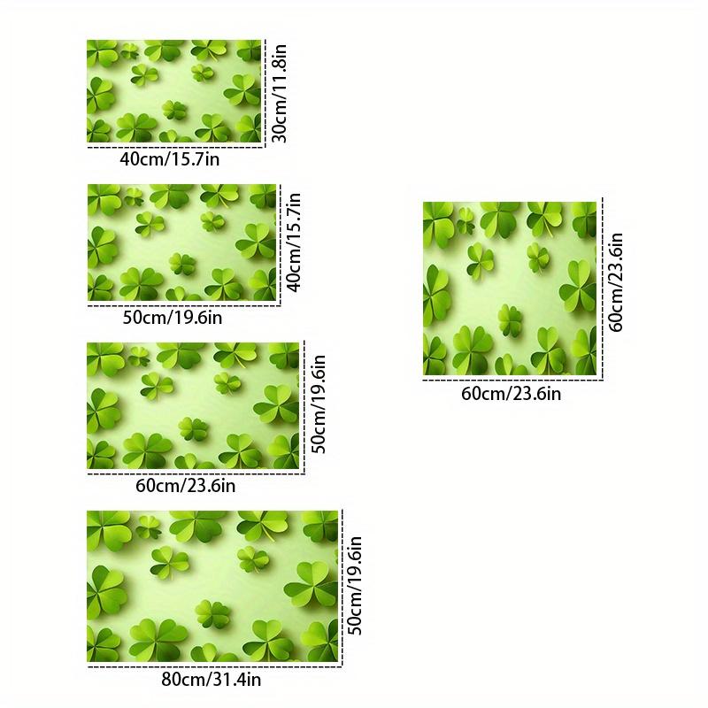 1Pcs Rubber Drying Mat With Green Clover  Pattern For Coffee Shop Restaurant Kitchen Carpet Tableware Durable Diatom Mud Table Mat Pet Mat Coffeeware