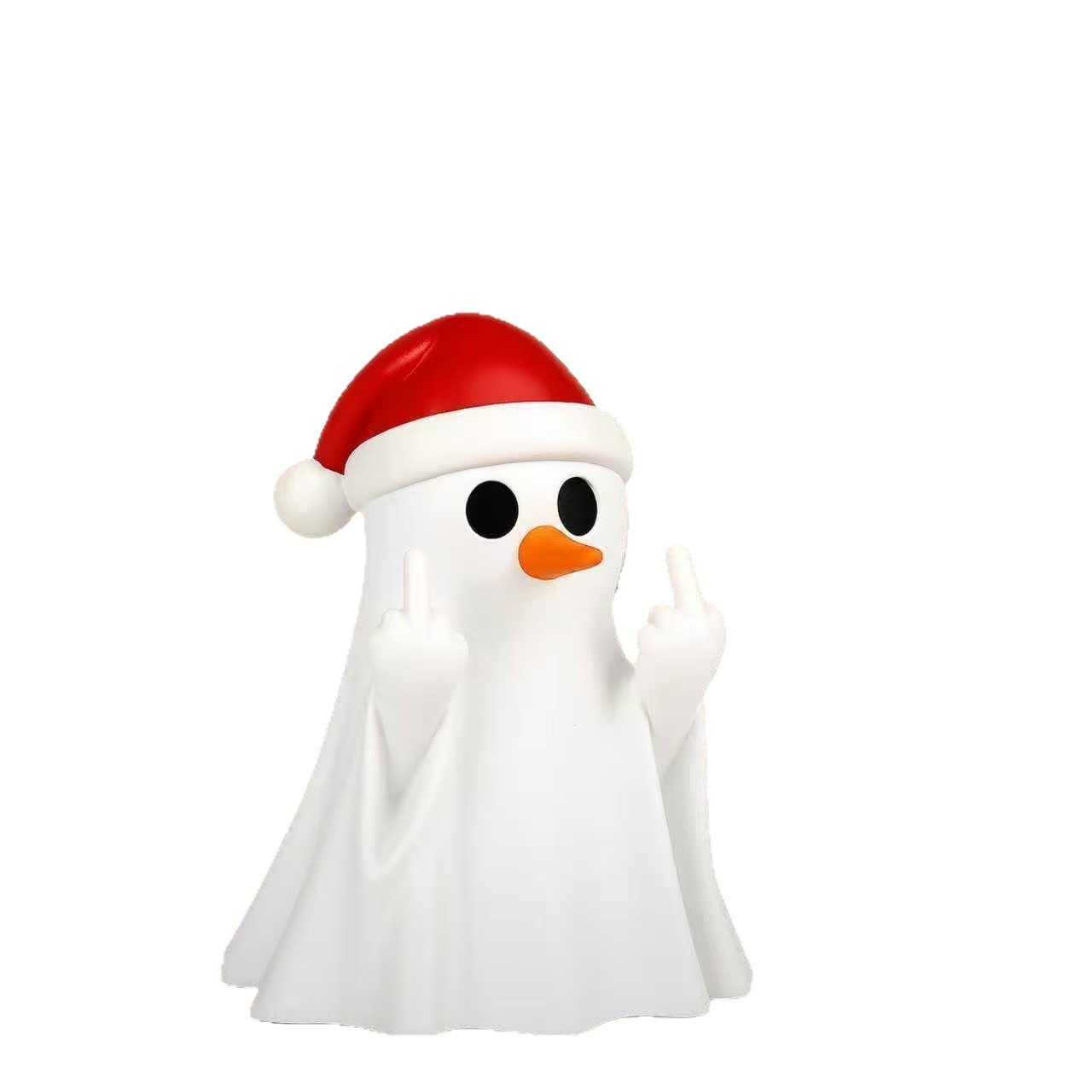 

Christmas Santa Hat Ghost Pen Holder - Cute Halloween Desktop Ornament 16x13x12 cm