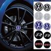 4Pcs Aluminum Logo Car Wheel Center Hub Caps Sticker Badge For Volkswagen Golf Passat Jetta Tiguan Polo Bora Beetle Vento Rline