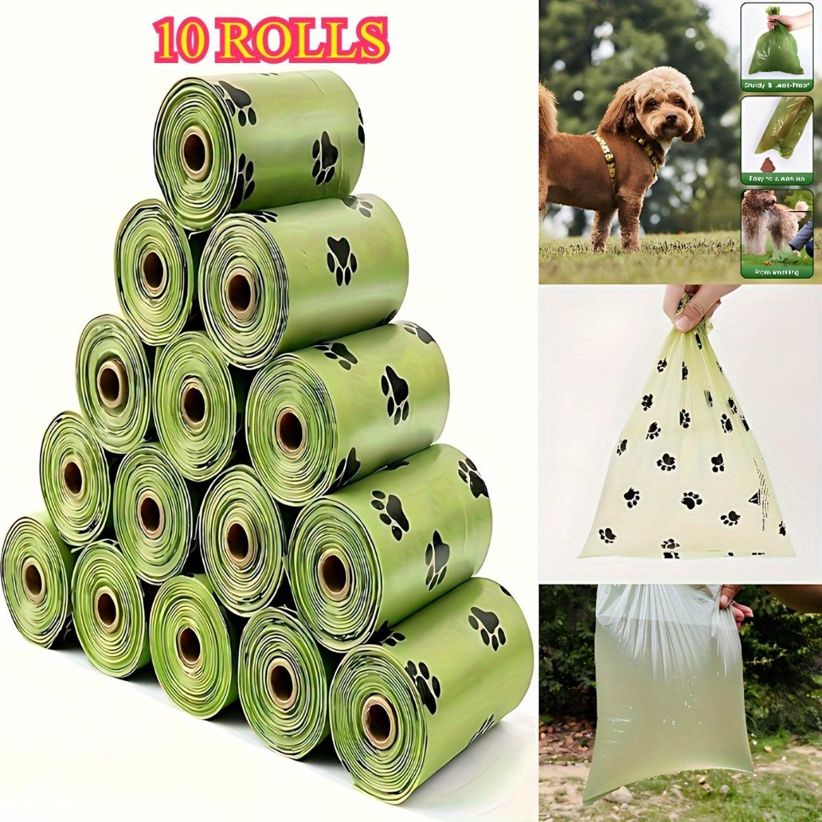

150 PCS (10 Rolls/15 Pieces) Extra Thick Dog Poop Bags 150 Pieces (10 Rolls) Portable Leak-proof and Odor-proof Pet Waste Bags Paper core 1 silk 8 rolls (boxed) зелений