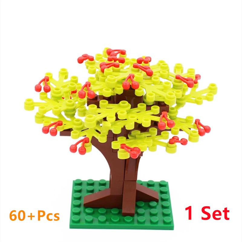 Bausteine Baum Blume Sets Stadt Pflanze Garten Bonsai Wald Natürliche Stadt Straßenansicht Park Dschungel MOC Modell Spielzeug Für Kinder