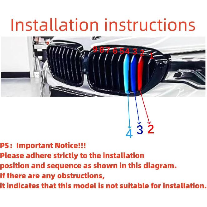 Automotive Grille erts for BMW 5 Series Sedan G30 G31 G38 2017- 520i 530i 540i 550i (Fit Only 9 Beam),Front Grill Accessories