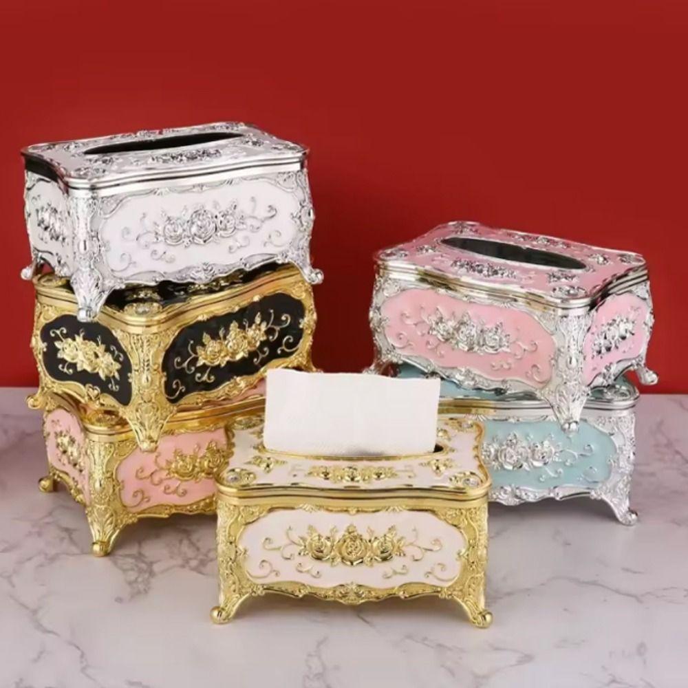 European Style Tissue Box Holder Light Luxury Tissue Dispenser Napkin Holder  Restaurants