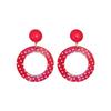 Retro Polka Dot Geometric Circle Earrings - Fashionable, High-End, European & American Style for Women