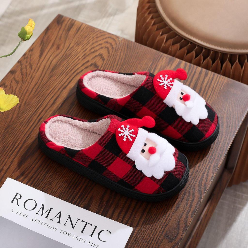 Christmas Grinch Cotton Slippers for Men & Women - Cozy Winter Furry Footwear
