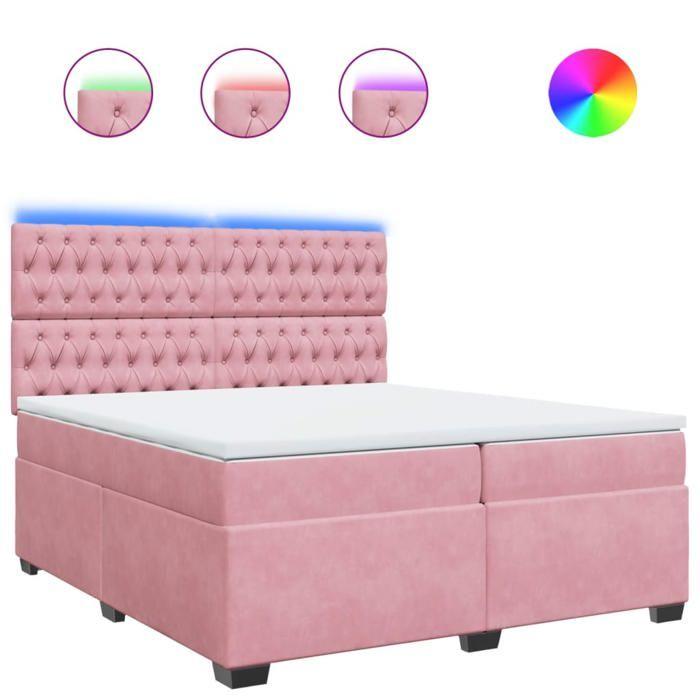 Maison Exclusive - Sommier à lattes de lit avec matelas Rose 200x200 cm Velours