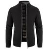 Autumn and Winter Men's Plus Velvet Thickened Stand-up Collar Cardigan Sweater Jacket Korean Fashion Casual Warm Sweater
