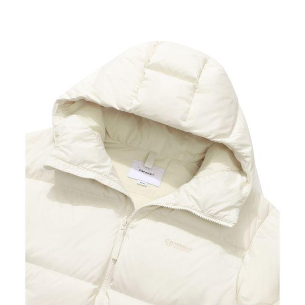 Covernat FW24 Hooded Short Sleeve Comfortable Simple Versatile Solid Color Windproof Cold Resistant Duck Down Zipper Warm Down Jacket CO2404DP03IV