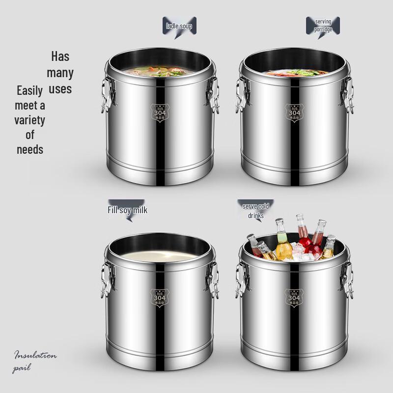 Bingyue 304 Stainless Steel Commercial Insulated Food Bucket