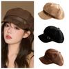 Flat Top Newsboy Hat Windproof Women Octagonal Hat Versatile Artist Hat  Girls