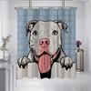 1Pc Dog Print Waterproof Shower Curtain Shower Partition Curtain With 12 Hooks Multiple Sizes Easy To Install Protecting Privacy