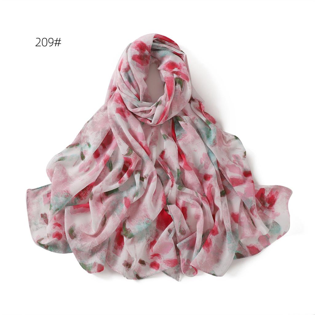 Fashion Plaid Printed Chiffon Scarf Muslim Femmel Chiffon Hijabs Islam Accessories Turkish Bandana Yiwu Beautiful Scarf Shawls