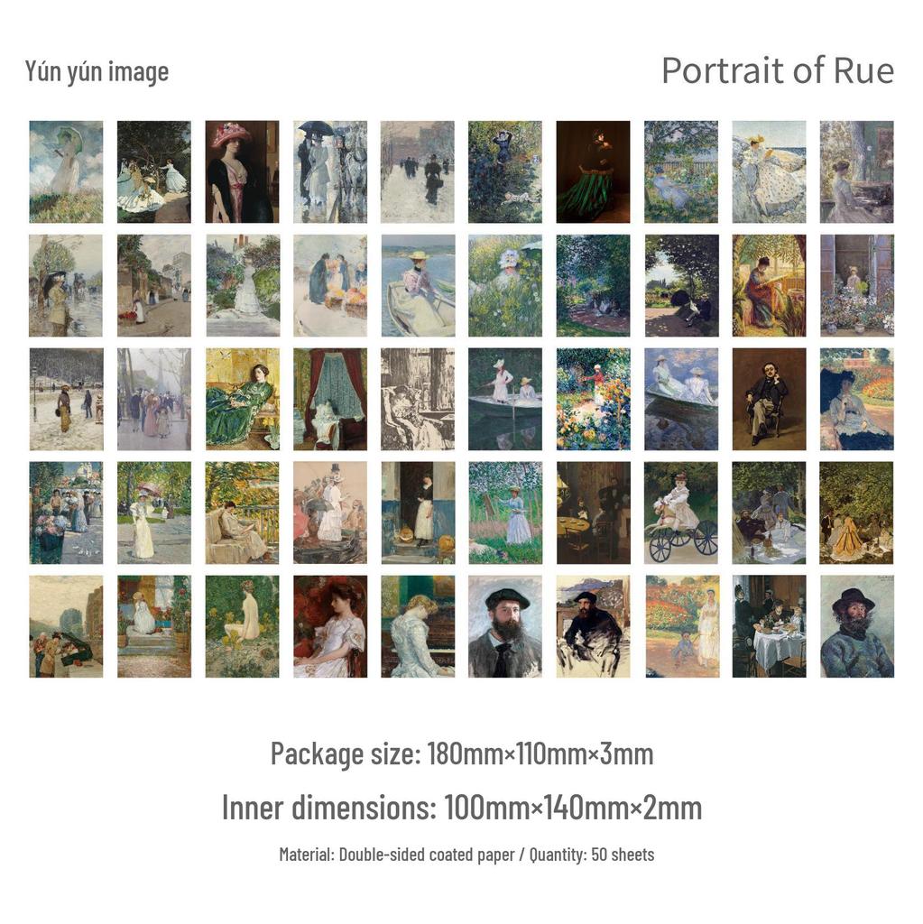 Vintage Oil Painting Style Journaling Stickers: Retro Collage Decoration in 8 Designs