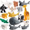 Mini Assembly Building Blocks Model Crocodile Shark Orangutan Decoration Blocks For Children Plastic Material