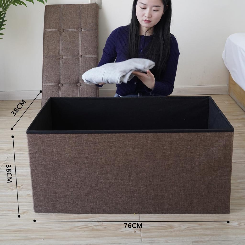 Cictokp Storage Storage Folding Footrest 76 x 38 x Storage For Toy Storage Desk Cotton Space Load Capacity 200kg Stool, Box, Ottoman, 38cm, Chair,