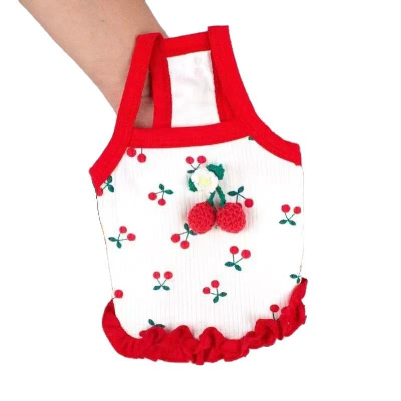 Dog Pet Clothes Summer Suspender Skirt Bigbear Teddy Puppy Pussy Princess Cherry Tank Skirt West Highlands