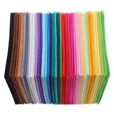 200-40 pièces Accessoires de couture en tissu non tissé 10x10cm Tissu non tissé Couleurs assorties Feutrine Patchwork pour enfants Pour poupées