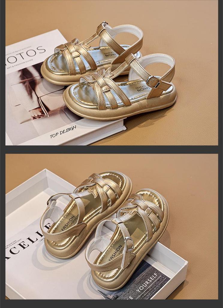Girls' Open-Toe Summer Sandals 2026: Versatile Princess Beach Shoes for Older Children